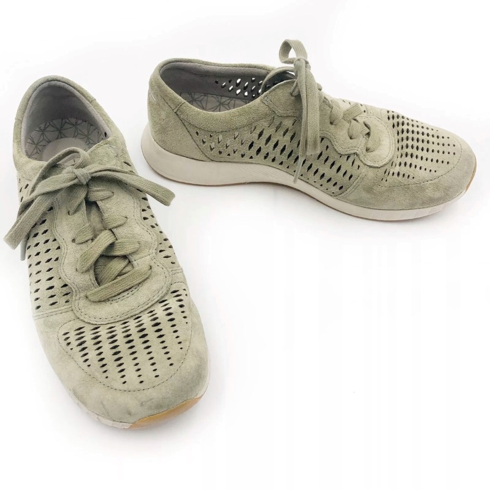 Dansko Charlie Suede Laser Cut Lace Up Sneakers